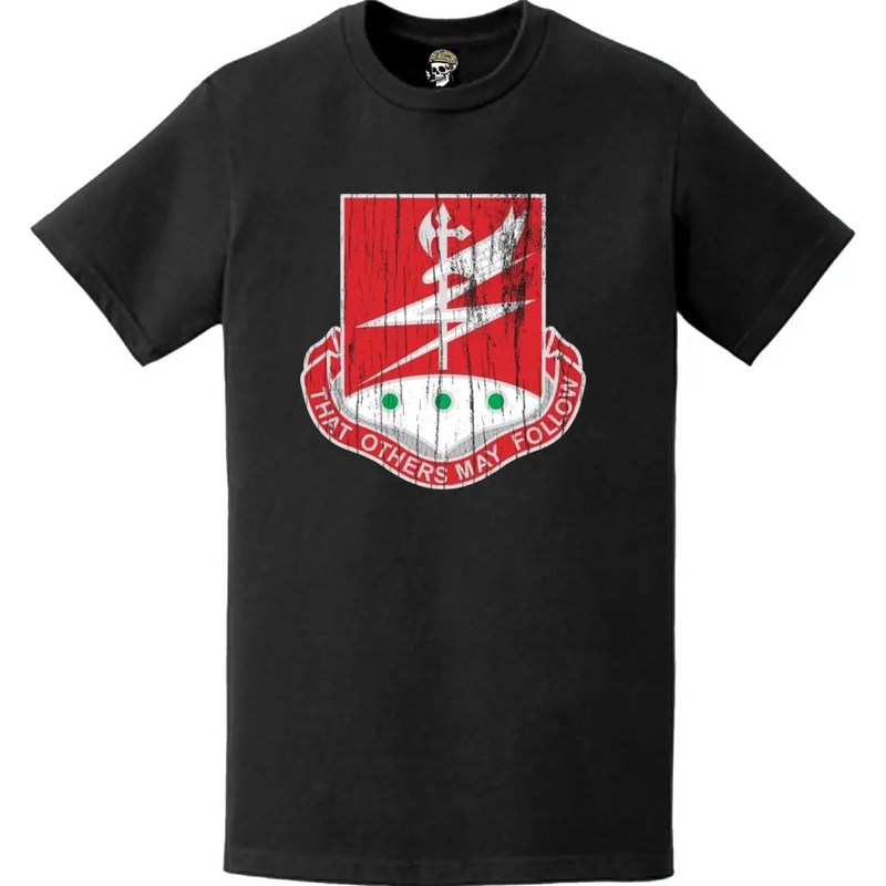 Distressed 127th Engineer Battalion Logo Emblem T-Shirt