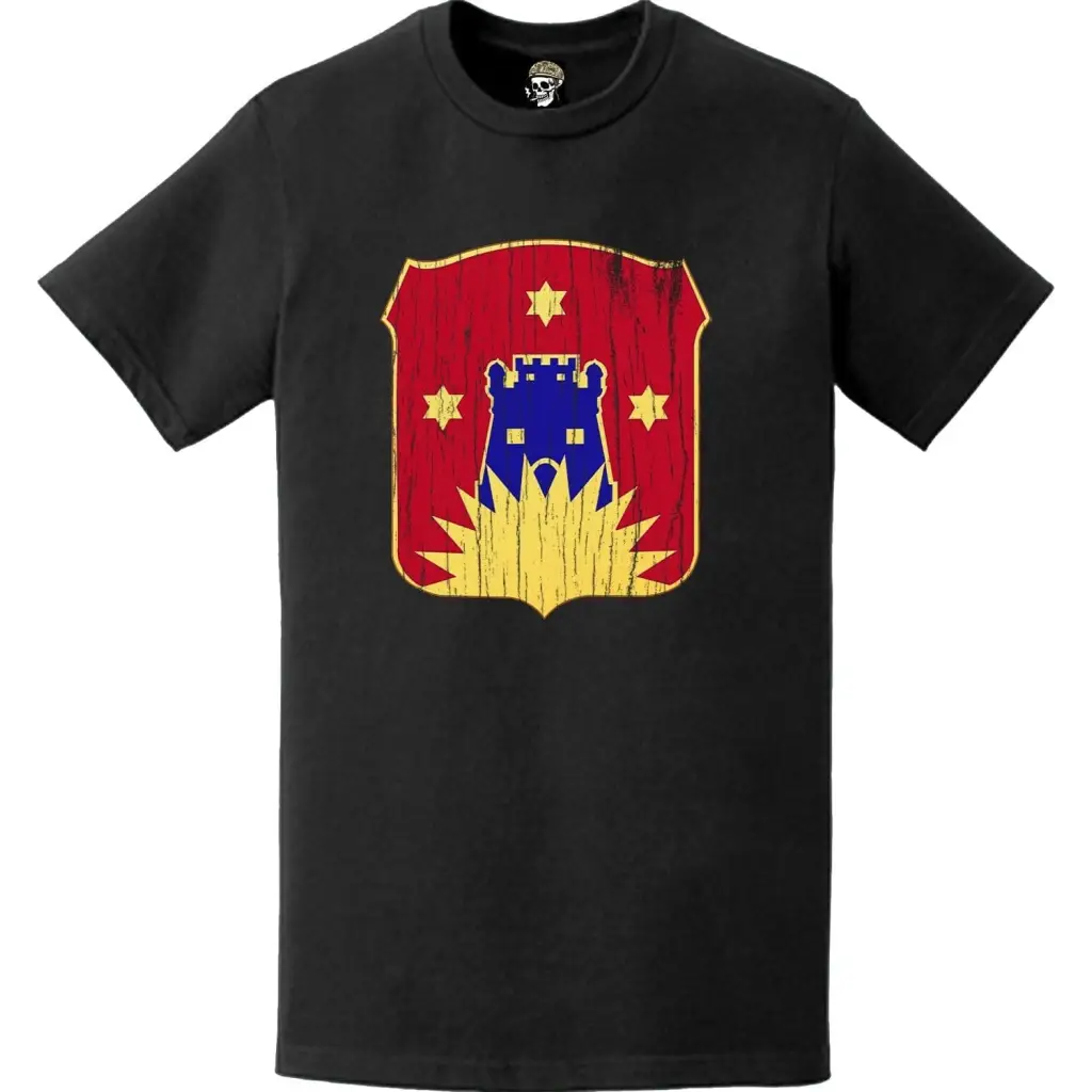 Distressed 141st Engineer Battalion Logo Emblem T-Shirt Tactically Acquired   
