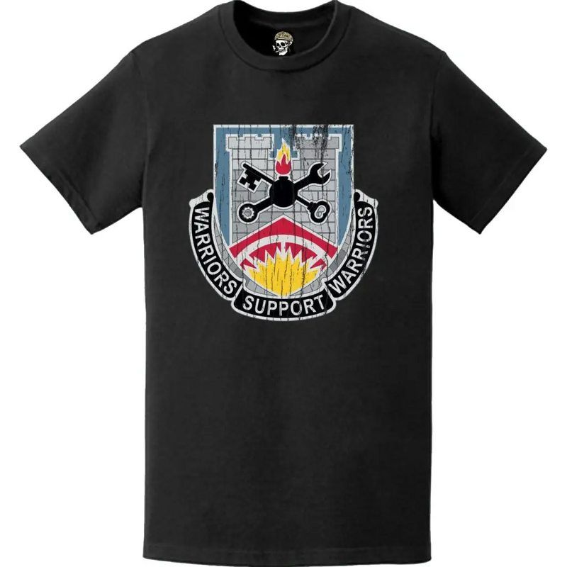 Distressed 142nd Engineer Battalion Logo Emblem T-Shirt