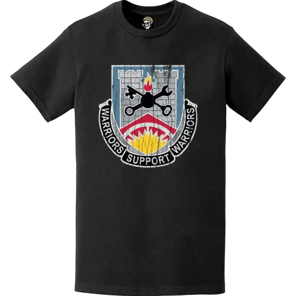 Distressed 142nd Engineer Battalion Logo Emblem T-Shirt Tactically Acquired   