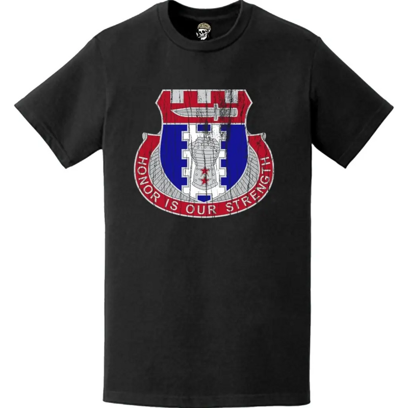 Distressed 150th Engineer Battalion Logo Emblem T-Shirt