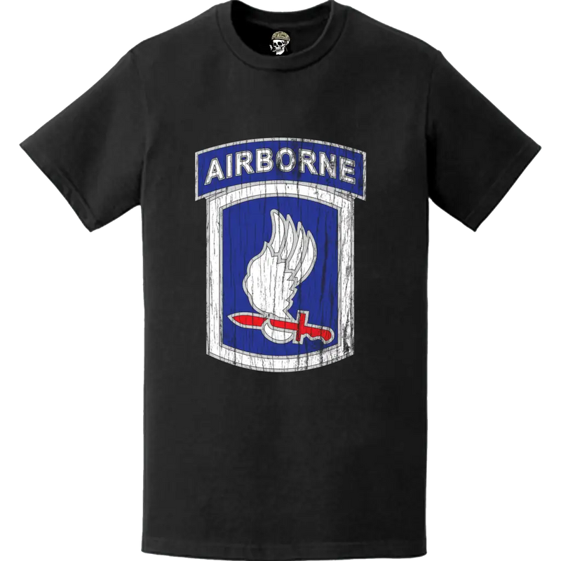Distressed 173rd Airborne Brigade CSIB Logo Emblem T-Shirt