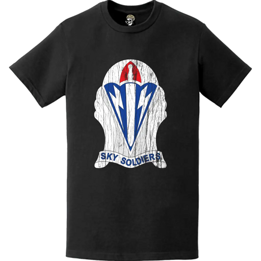 Distressed 173rd Airborne Brigade "Sky Soldiers" DUI Logo T-Shirt Tactically Acquired   