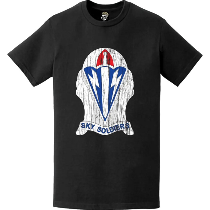 Distressed 173rd Airborne Brigade "Sky Soldiers" DUI Logo T-Shirt Tactically Acquired   