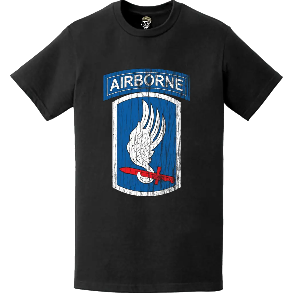 Distressed 173rd Airborne Brigade SSI Logo Emblem T-Shirt Tactically Acquired   
