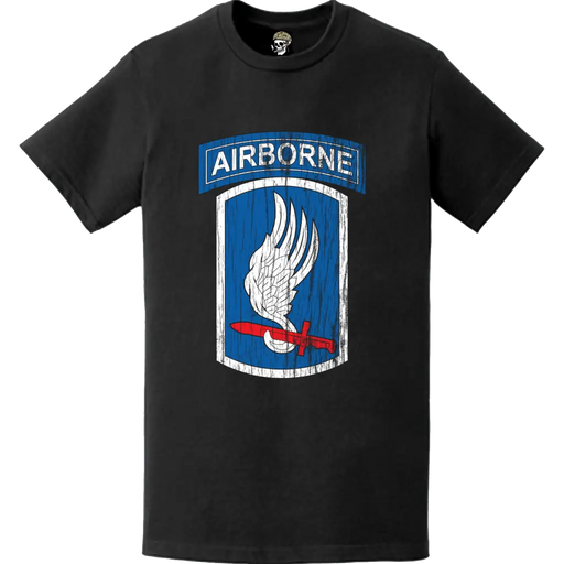 Distressed 173rd Airborne Brigade SSI Logo Emblem T-Shirt Tactically Acquired   