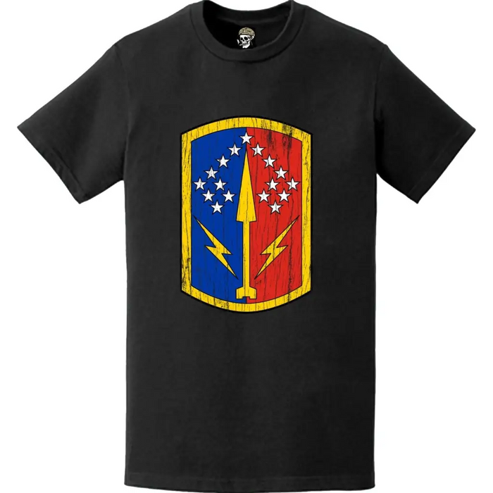 Distressed 174th Air Defense Artillery Brigade Emblem Logo T-Shirt Tactically Acquired   