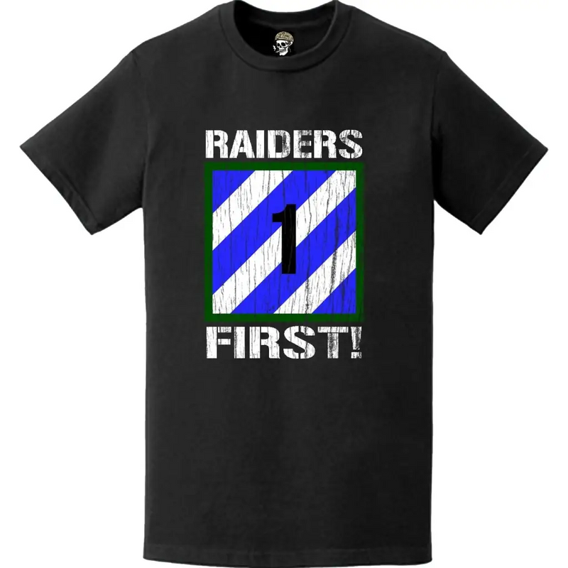 Distressed 1st ABCT, 3rd Infantry Division "Raiders" Logo Emblem T-Shirt