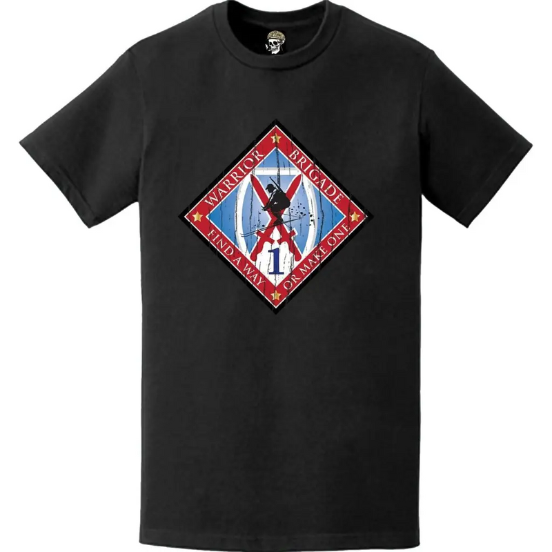 Distressed 1st BCT 10th Mountain Division 'Warriors' Emblem Logo T-Shirt