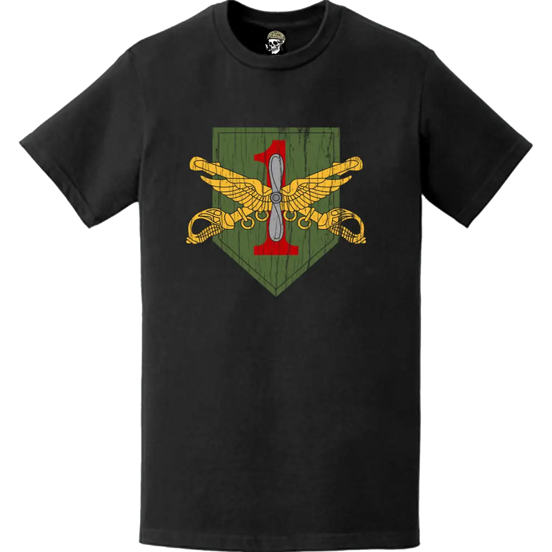 Distressed 1st Combat Aviation Brigade (1 CAB) "Demon Brigade" Logo Emblem T-Shirt