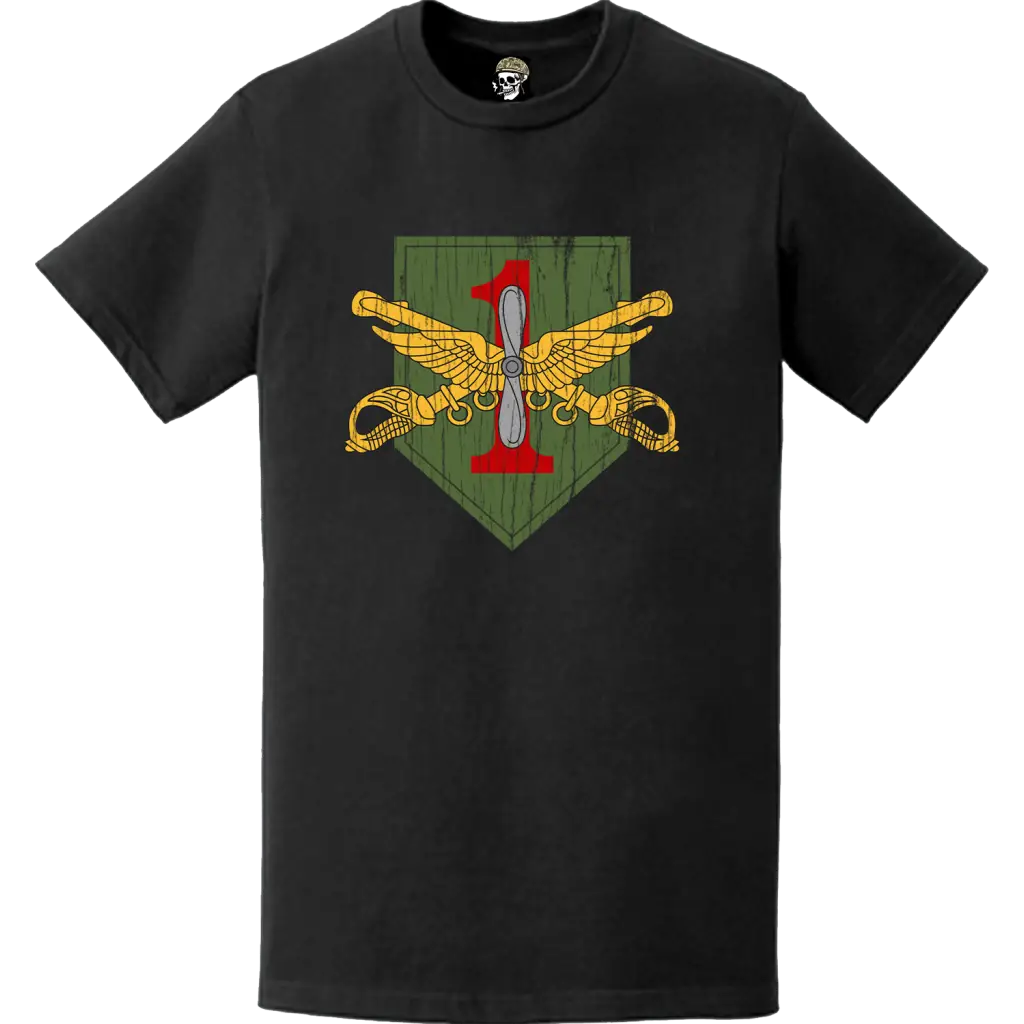 Distressed 1st Combat Aviation Brigade (1 CAB) "Demon Brigade" Logo Emblem T-Shirt Tactically Acquired   