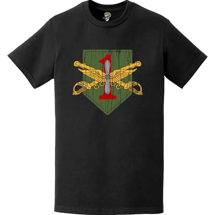 Distressed 1st Combat Aviation Brigade (1 CAB) "Demon Brigade" Logo Emblem T-Shirt Tactically Acquired   