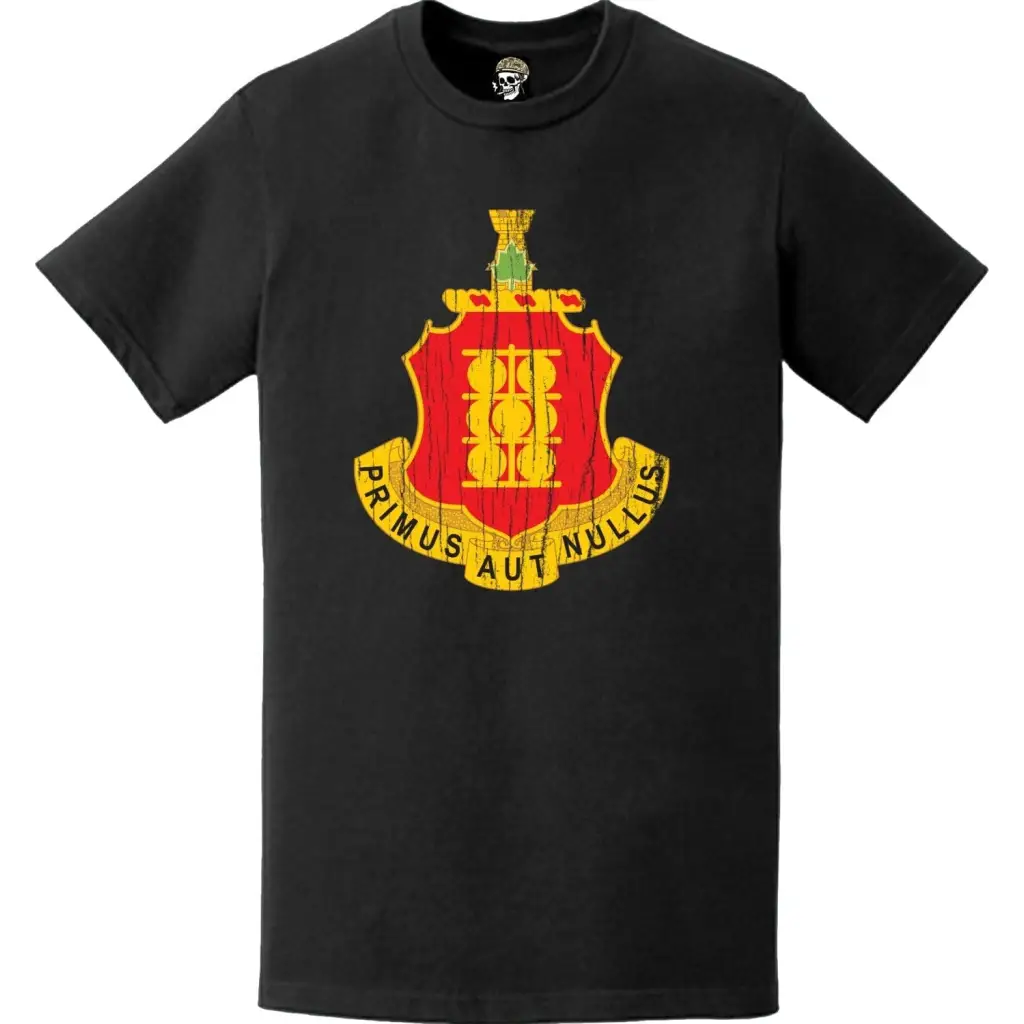 Distressed 1st Field Artillery Regiment Emblem Crest T-Shirt Tactically Acquired   