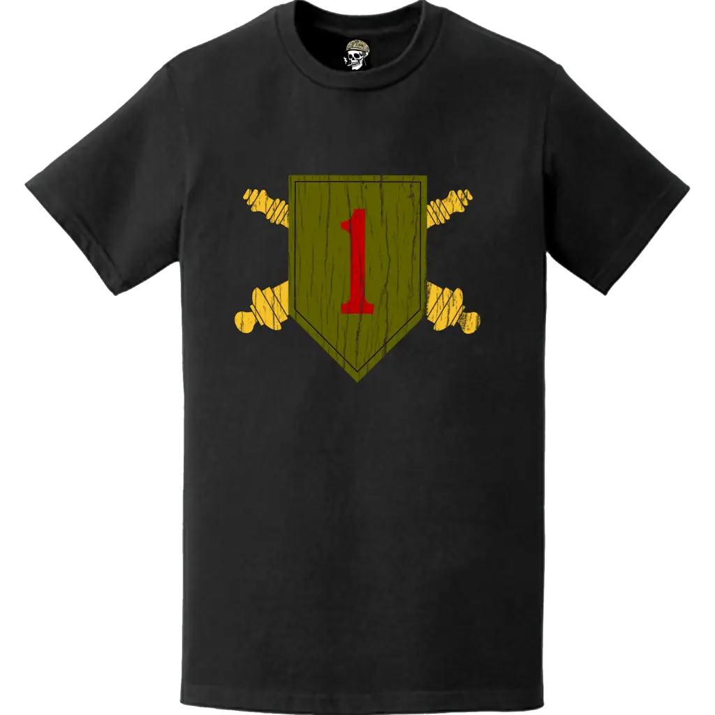 Distressed 1st Infantry Division Artillery (DIVARTY) Logo Emblem T-Shirt Tactically Acquired   