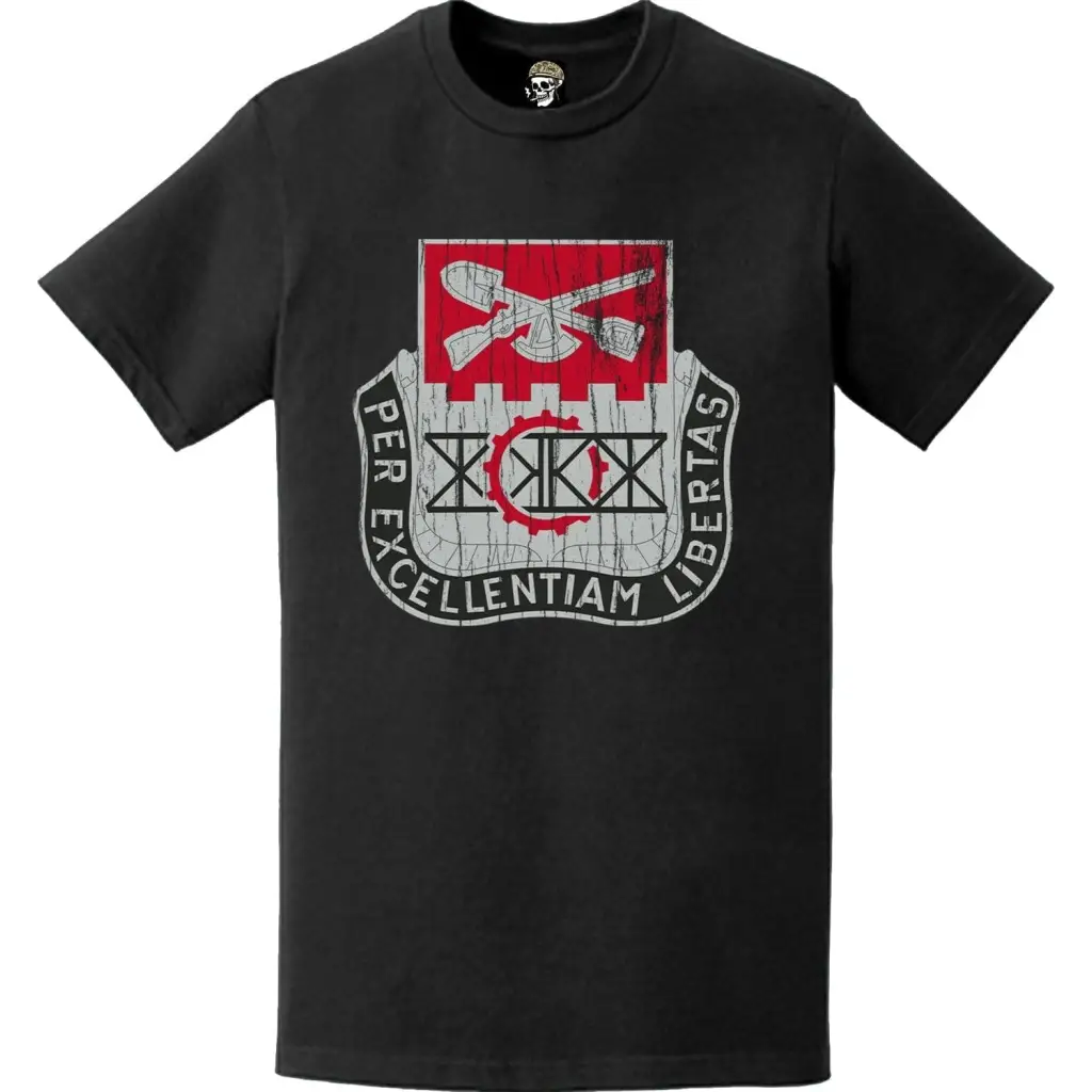 Distressed 206th Engineer Battalion Logo Emblem T-Shirt Tactically Acquired   