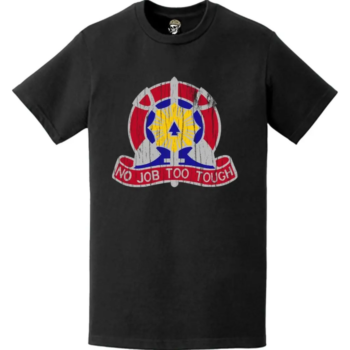 Distressed 207th Engineer Combat Battalion Logo T-Shirt Tactically Acquired   