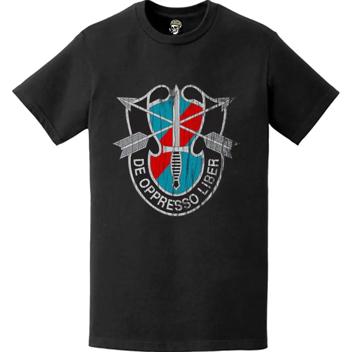 Distressed 20th Special Forces Group De Oppresso Logo T-Shirt Tactically Acquired   