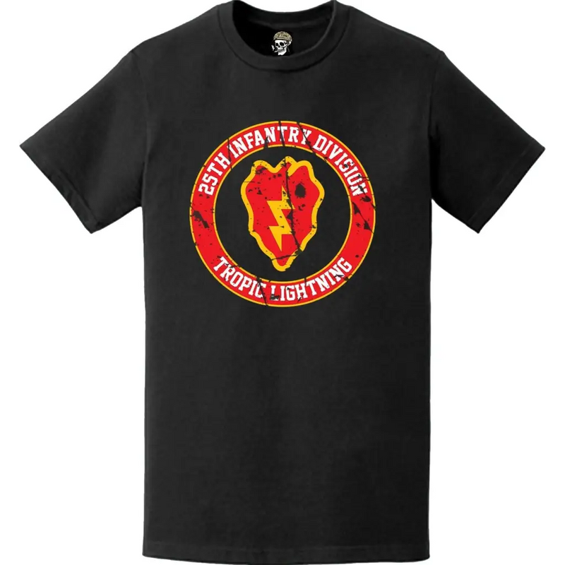 Distressed 25th Infantry Division (25th ID) Motto Crest T-Shirt
