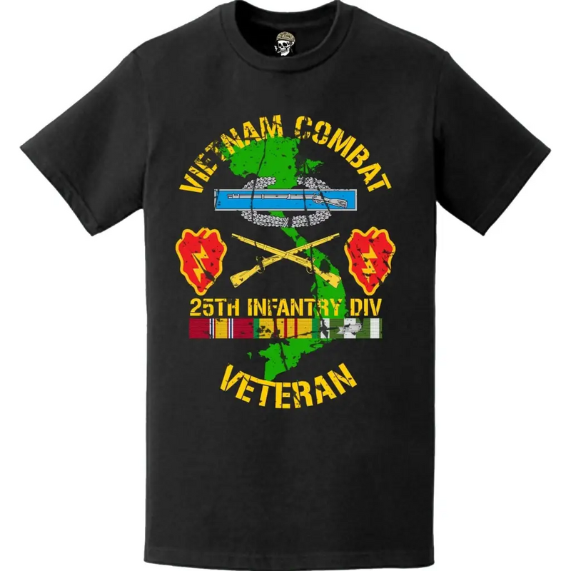 Distressed 25th Infantry Division (25th ID) Vietnam Combat Veteran T-Shirt