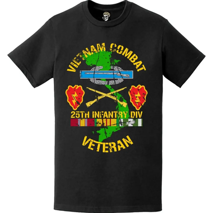 Distressed 25th Infantry Division (25th ID) Vietnam Combat Veteran T-Shirt Tactically Acquired   