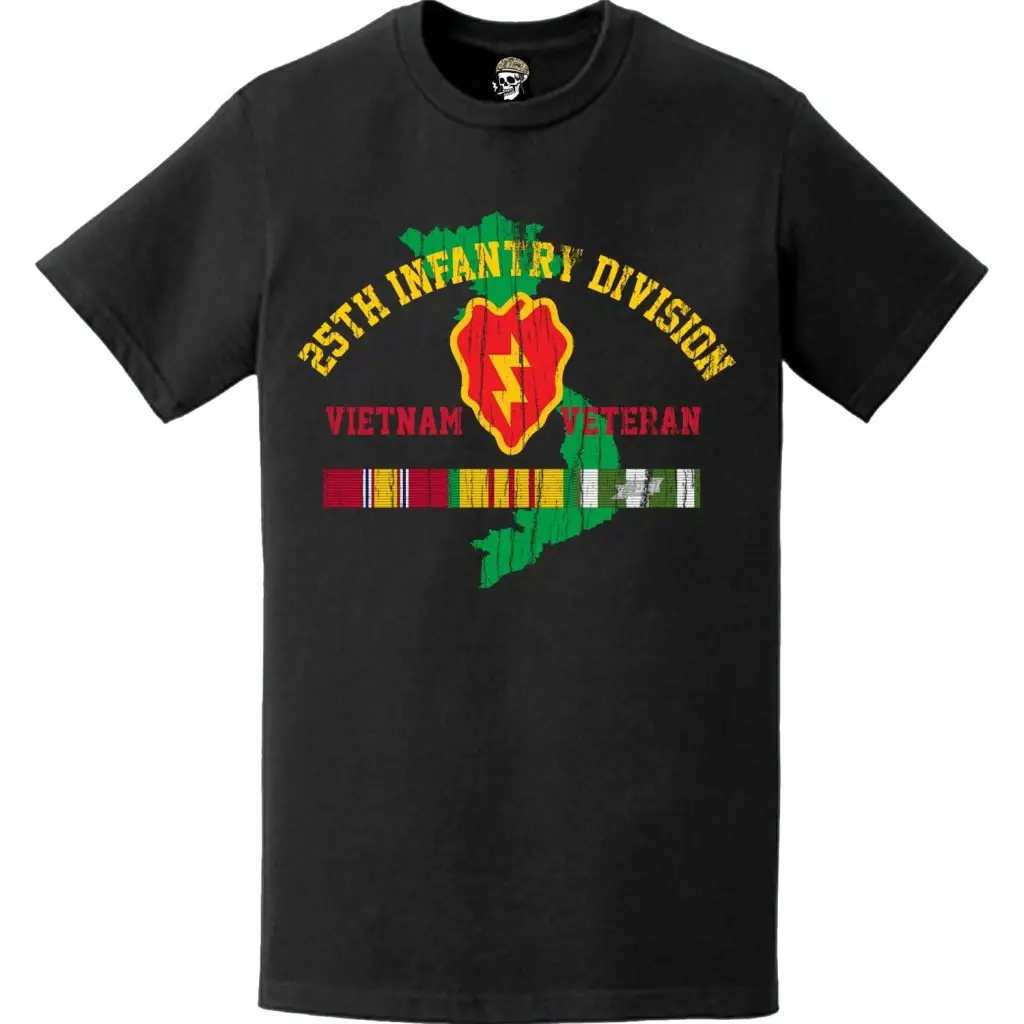 Distressed 25th Infantry Division (25th ID) Vietnam Veteran T-Shirt Tactically Acquired   