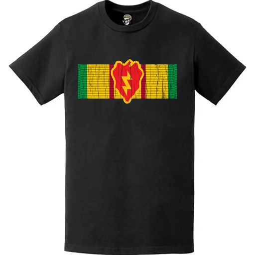 Distressed 25th Infantry Division Vietnam War Service Ribbon Veteran T-Shirt Tactically Acquired   