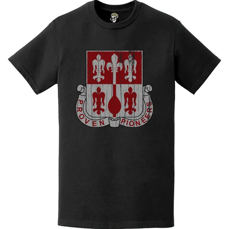 Distressed 299th Engineer Battalion Logo Emblem T-Shirt