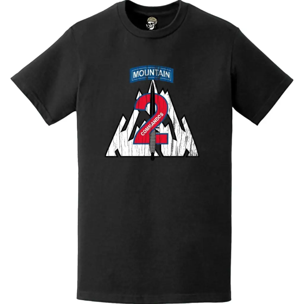 Distressed 2nd BCT 10th Mountain Division 'Commandos' Logo Emblem T-Shirt Tactically Acquired   