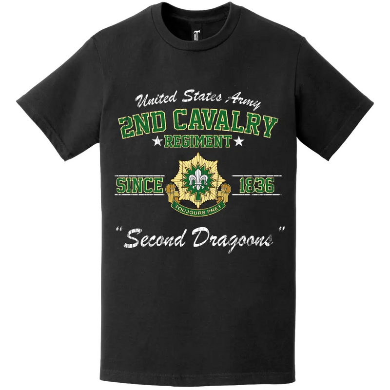Distressed 2nd Cavalry Regiment Since 1836 Legacy T-Shirt
