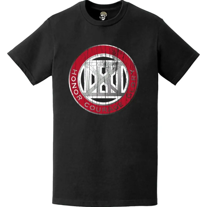 Distressed 2nd Engineer Battalion Logo Emblem T-Shirt