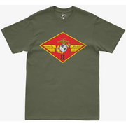 Distressed 2nd MAW Logo Military Green T-Shirt Tactically Acquired   