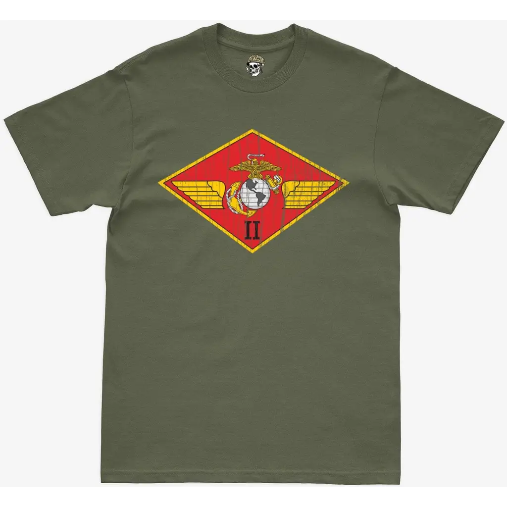 Distressed 2nd MAW Logo Military Green T-Shirt Tactically Acquired   