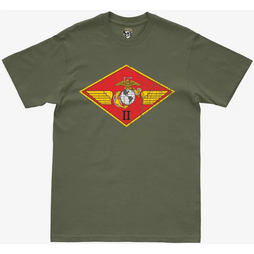 Distressed 2nd MAW Logo Military Green T-Shirt Tactically Acquired   