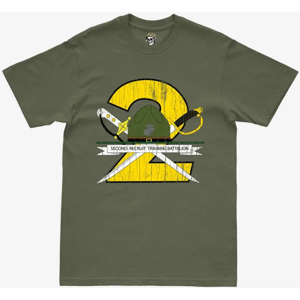 Distressed 2nd RTB Military Green T-Shirt Tactically Acquired   