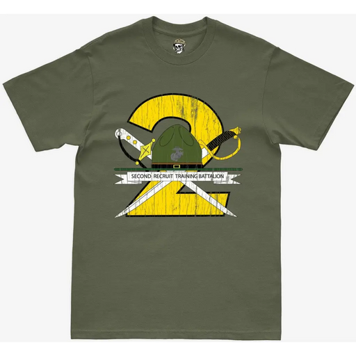 Distressed 2nd RTB Military Green T-Shirt Tactically Acquired   