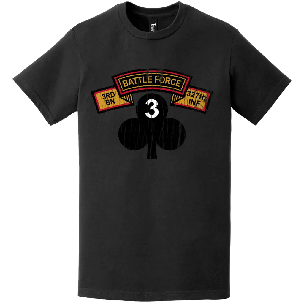 Distressed 3-327 "Battle Force" Infantry Regiment Logo T-Shirt Tactically Acquired   