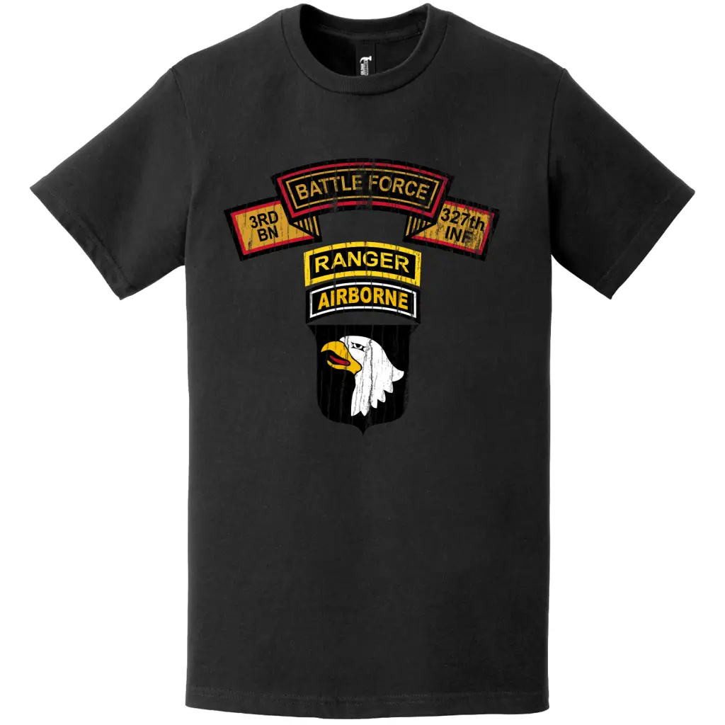 Distressed 3-327 IR 101st Airborne Division Ranger Tab T-Shirt Tactically Acquired   
