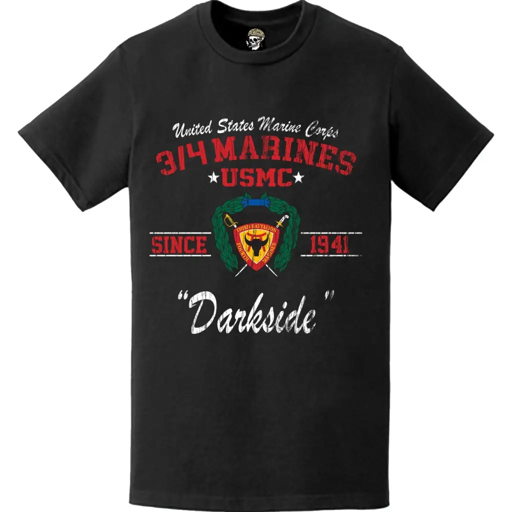 Distressed 3/4 Marines 'Darkside' Since 1941 Legacy T-Shirt Tactically Acquired   