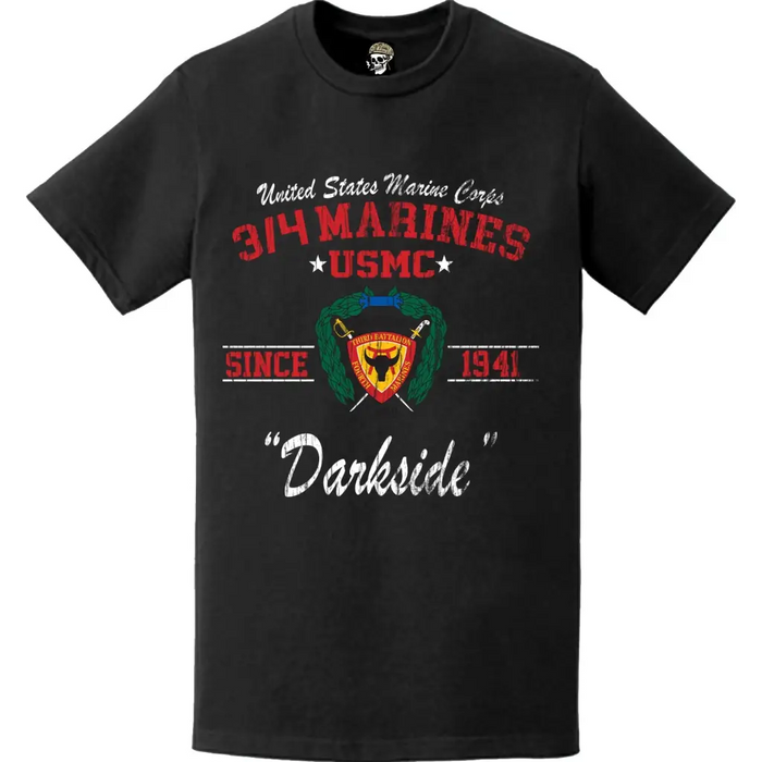 Distressed 3/4 Marines 'Darkside' Since 1941 Legacy T-Shirt Tactically Acquired   