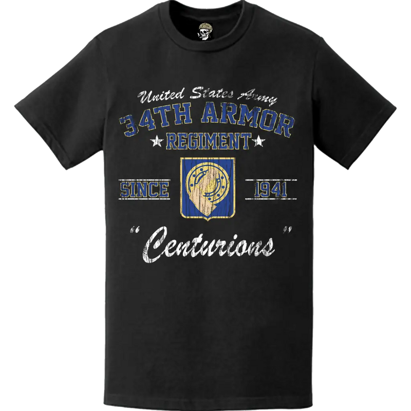 Distressed 34th Armor Regiment "Centurions" Since 1941 Legacy T-Shirt