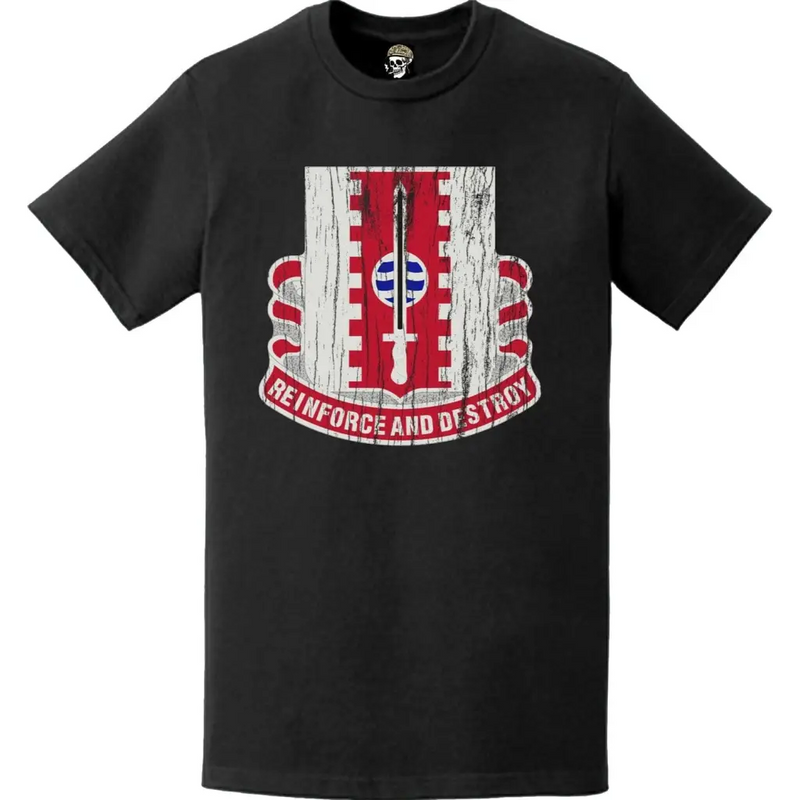 Distressed 386th Engineer Battalion Logo Emblem T-Shirt