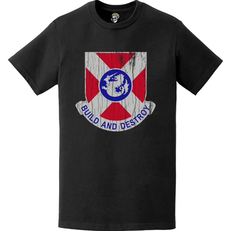 Distressed 391st Engineer Battalion Logo Emblem T-Shirt