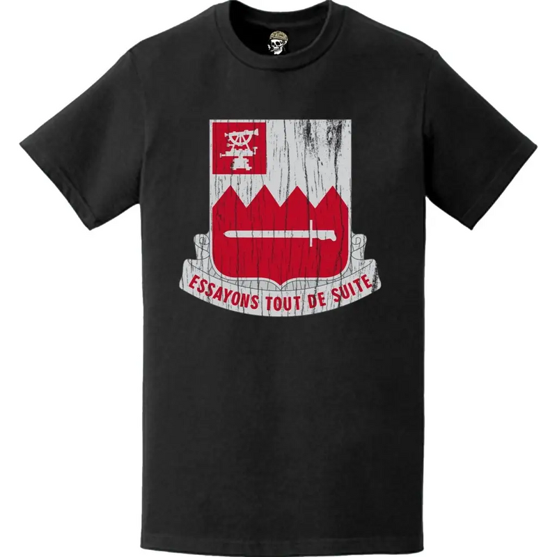 Distressed 397th Engineer Battalion Logo Emblem T-Shirt