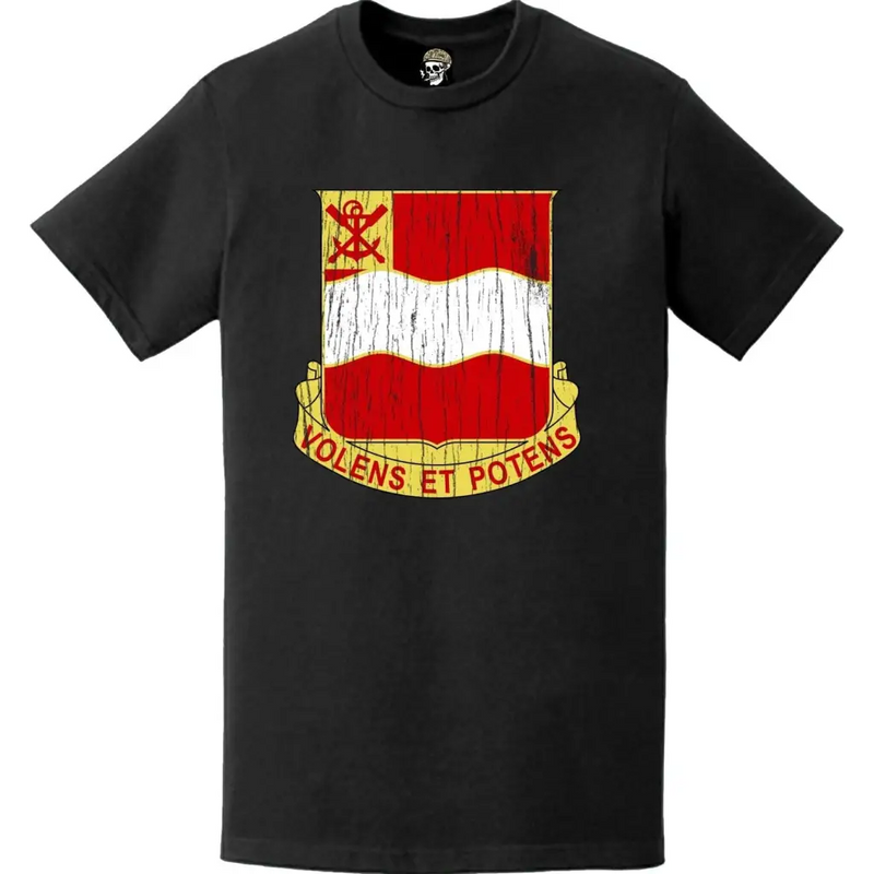 Distressed 4th Engineer Battalion Logo Emblem T-Shirt