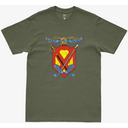 Distressed 4th Marine Regiment Logo Emblem Military Green T-Shirt Tactically Acquired   