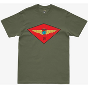 Distressed 4th MAW Logo Military Green T-Shirt Tactically Acquired   