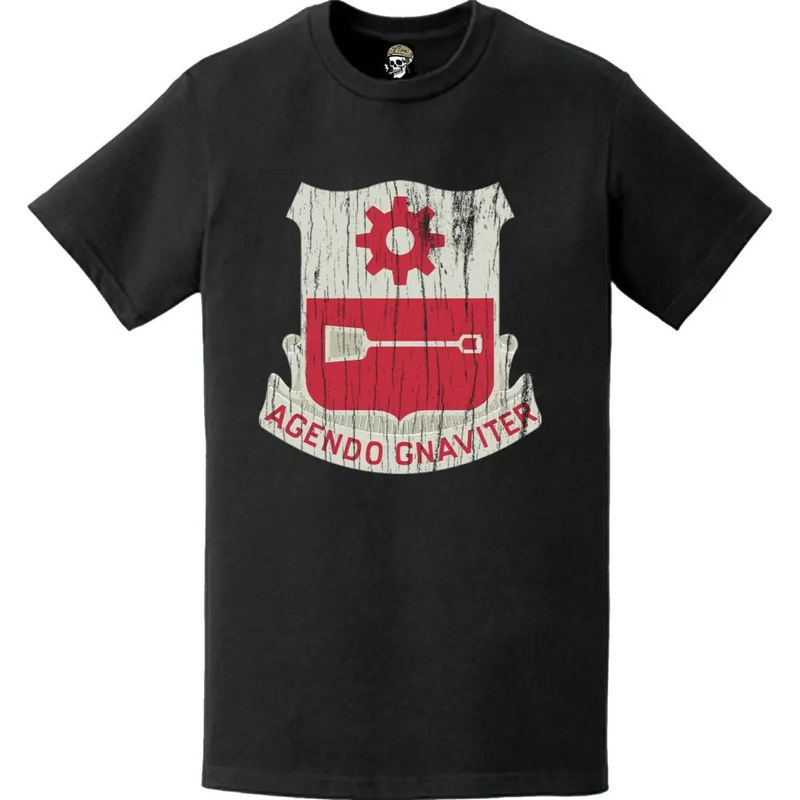 Distressed 577th Engineer Battalion Logo Emblem T-Shirt