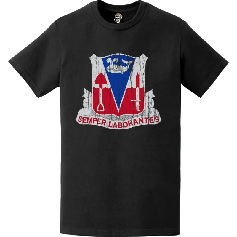 Distressed 579th Engineer Battalion Logo Emblem T-Shirt