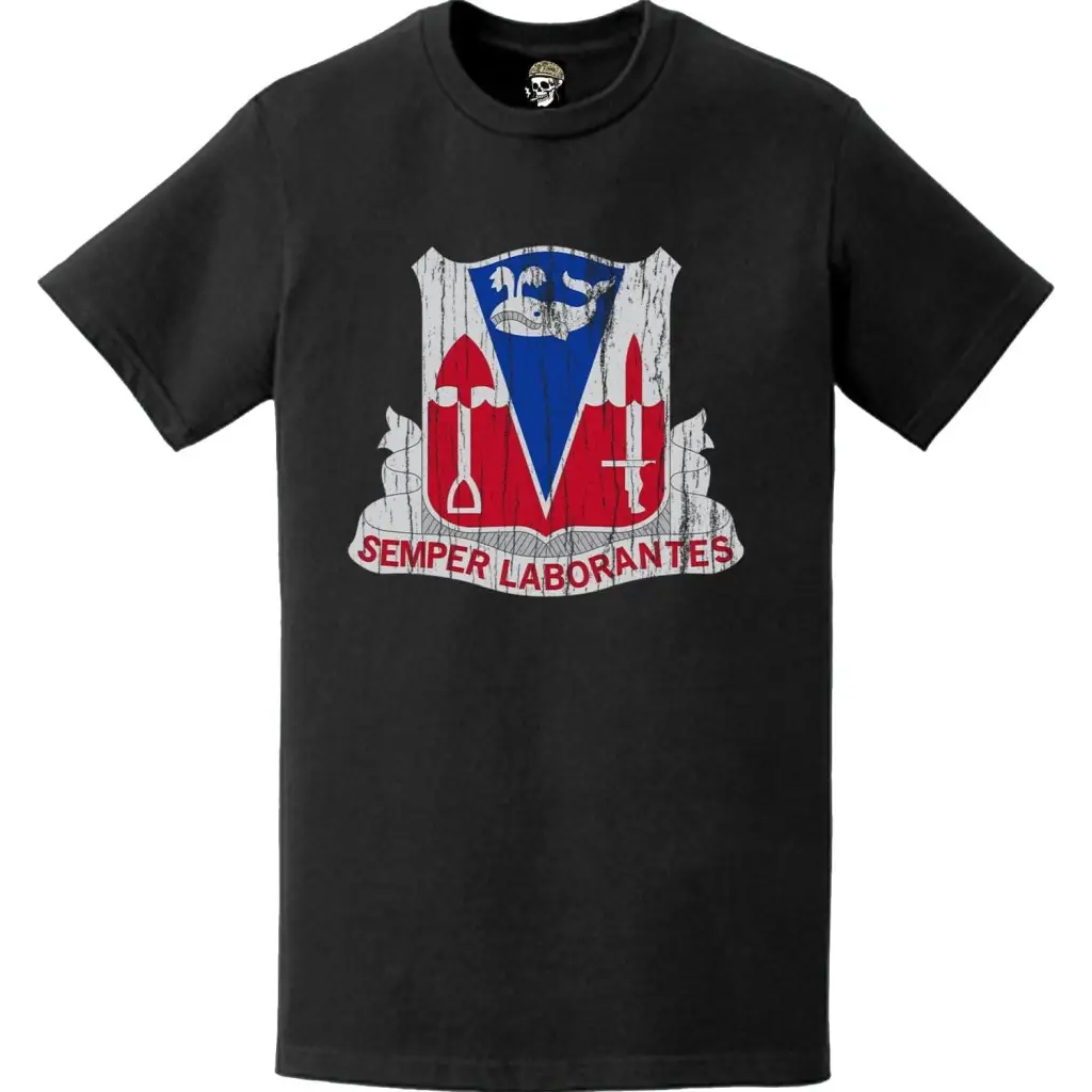 Distressed 579th Engineer Battalion Logo Emblem T-Shirt Tactically Acquired   