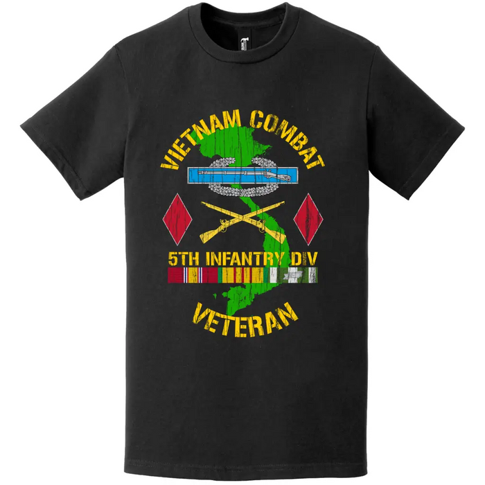 Distressed 5th Infantry Division Vietnam Combat Veteran T-Shirt Tactically Acquired   